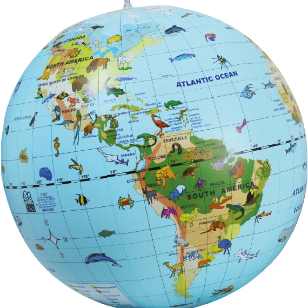 EUREKAKIDS Globo terráqueo inflable 50 cm idioma inglés