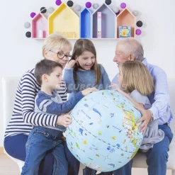 EUREKAKIDS Globo terráqueo inflable 50 cm idioma inglés