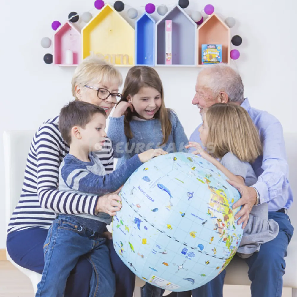 EUREKAKIDS Globo terráqueo inflable 50 cm idioma inglés
