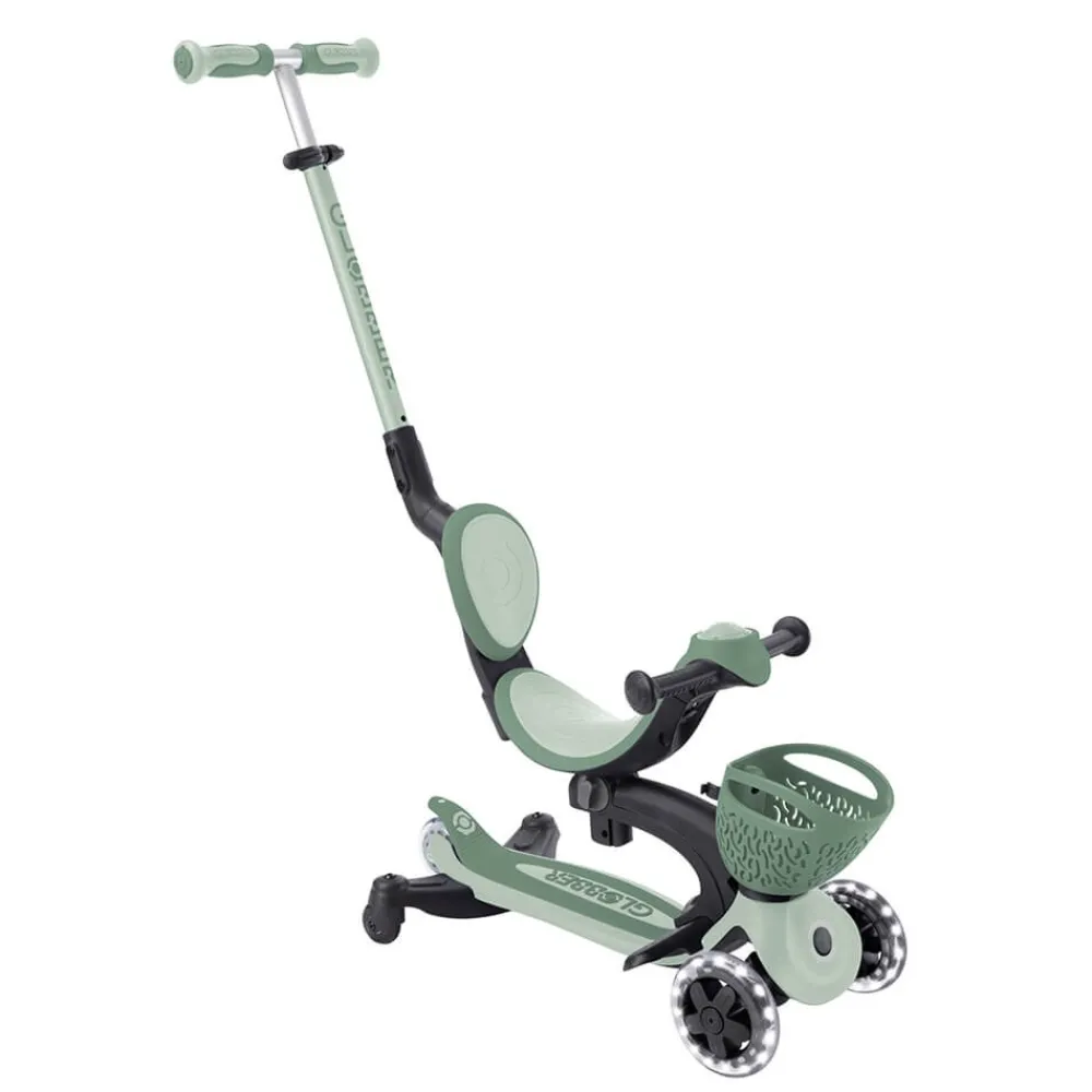 GLOBBER Go Up Baby Lights 360 – Patinete Evolutivo con Luces (Sage/Oliva)