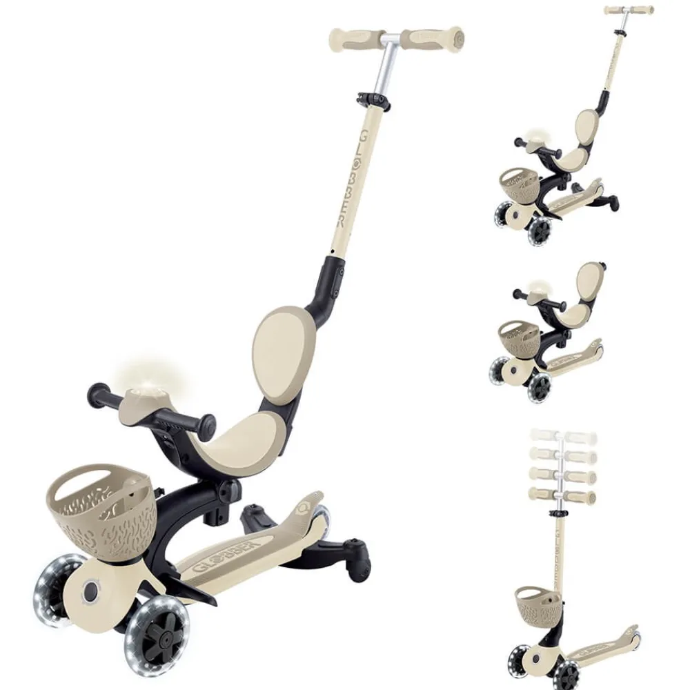GLOBBER Go Up Baby Lights 360 – Patinete Evolutivo con Luces (Taupe)