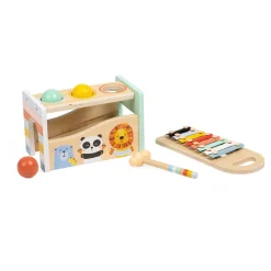 EUREKAKIDS Golpea pelotas y xilófono 2 en 1 Wild