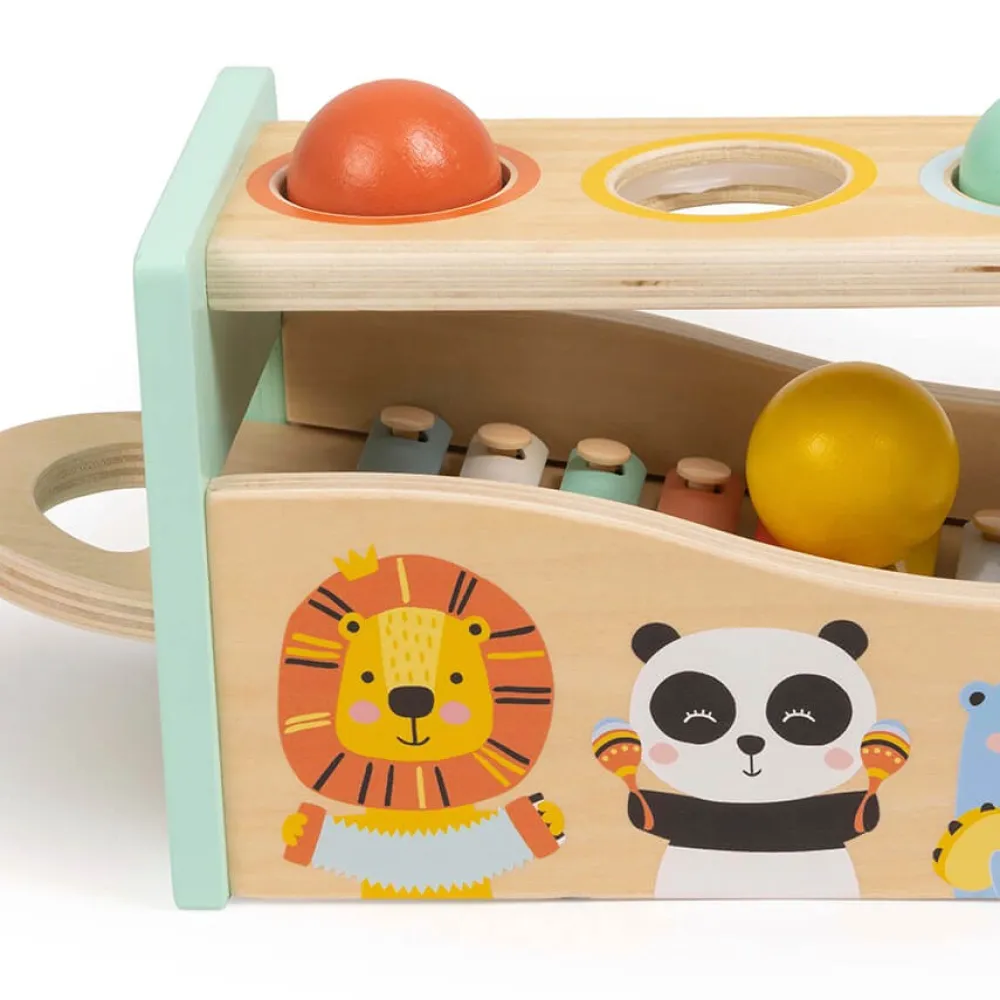 EUREKAKIDS Golpea pelotas y xilófono 2 en 1 Wild