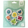 EUREKAKIDS Gomas de borrar – conjunto 5 unidades con forma de flores