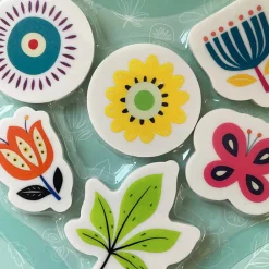 EUREKAKIDS Gomas de borrar – conjunto 5 unidades con forma de flores