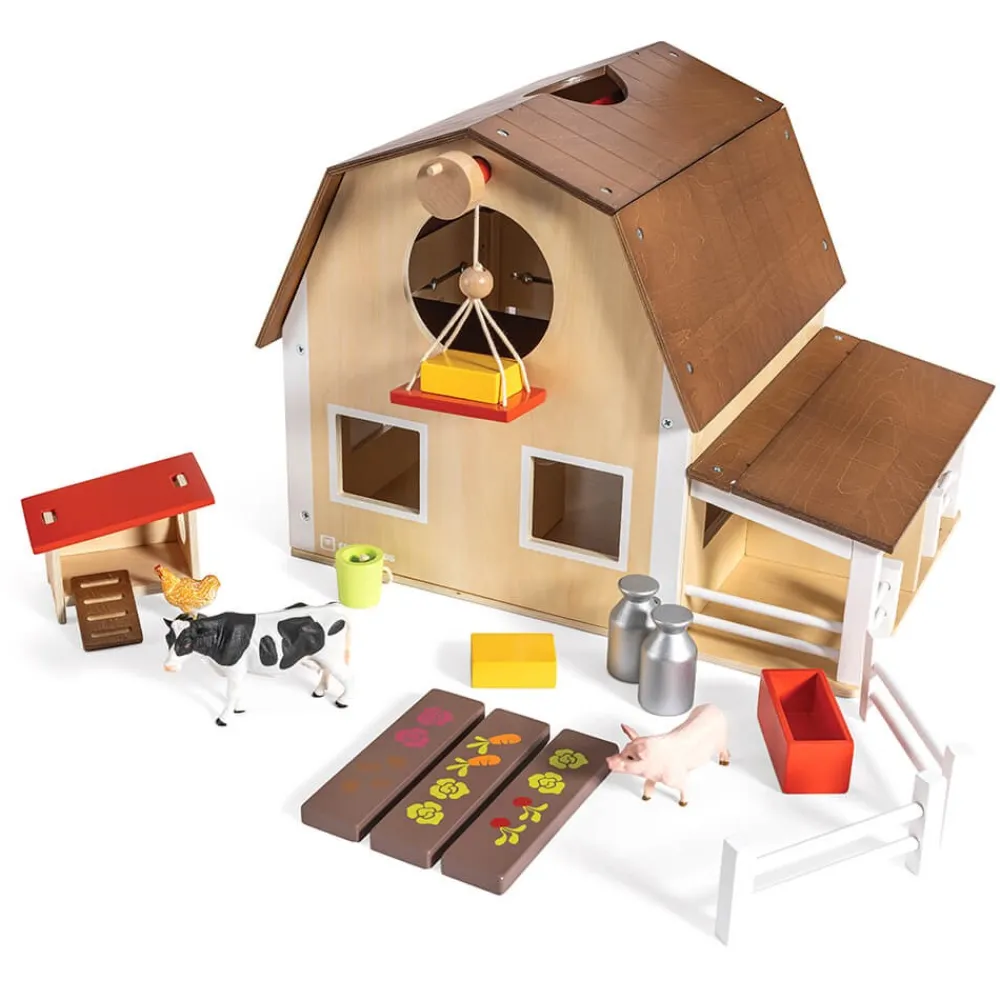 EUREKAKIDS Granja de madera con animales y accesorios - La Granja de Paul
