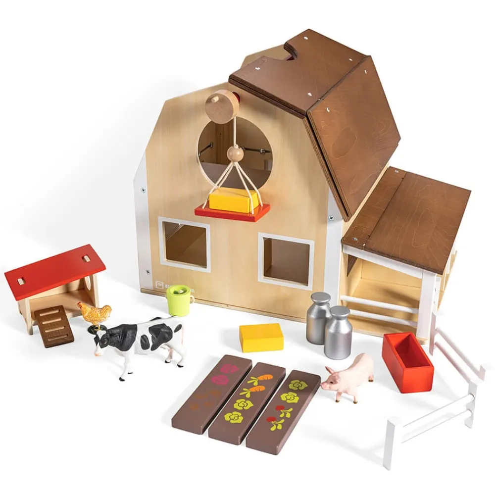 EUREKAKIDS Granja de madera con animales y accesorios - La Granja de Paul