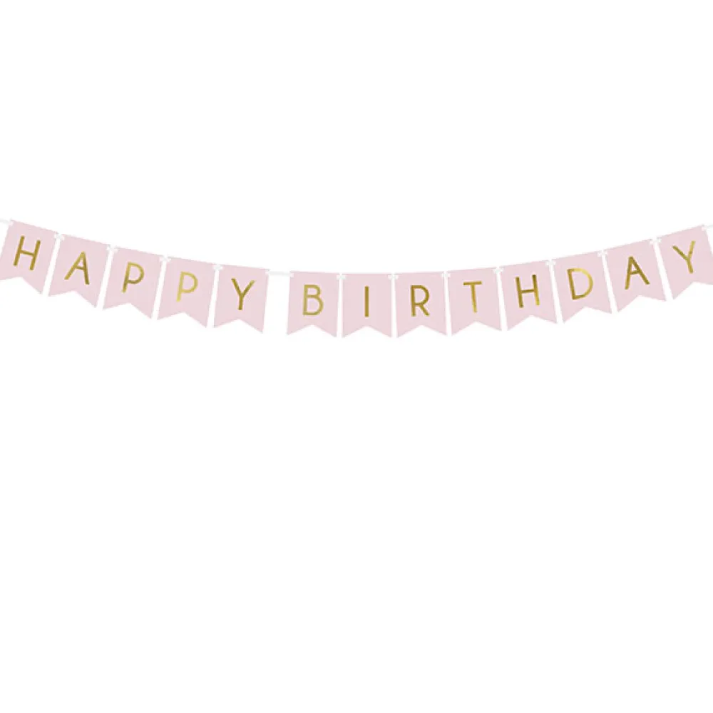 EUREKAKIDS Guirnalda cumpleaños rosa