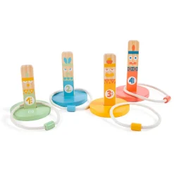 EUREKAKIDS Juego de anillas de madera para practicar la puntería