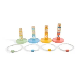 EUREKAKIDS Juego de anillas de madera para practicar la puntería