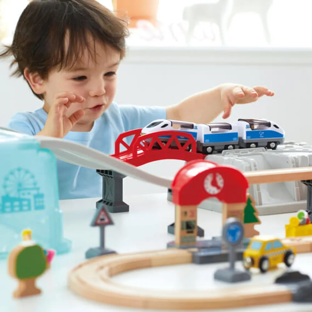 HAPE Juego de bloques de construcción Tren urbano