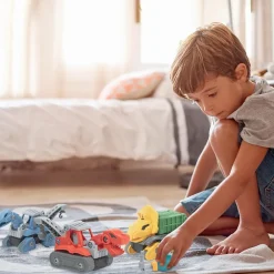 EUREKAKIDS Juego de construcción camión volquete dinosaurio – Green Dino