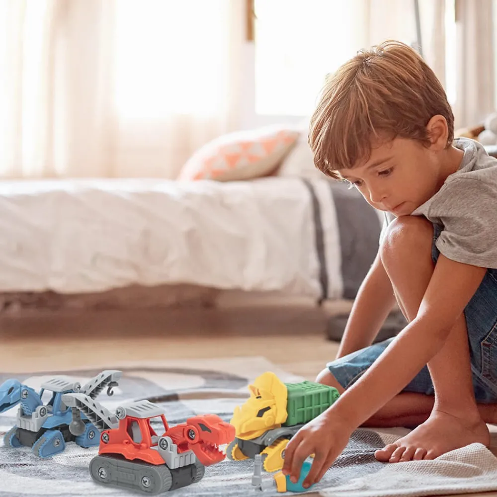 EUREKAKIDS Juego de construcción camión volquete dinosaurio – Green Dino