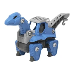 EUREKAKIDS Juego de construcción camión grúa dinosaurio – Blue Dino