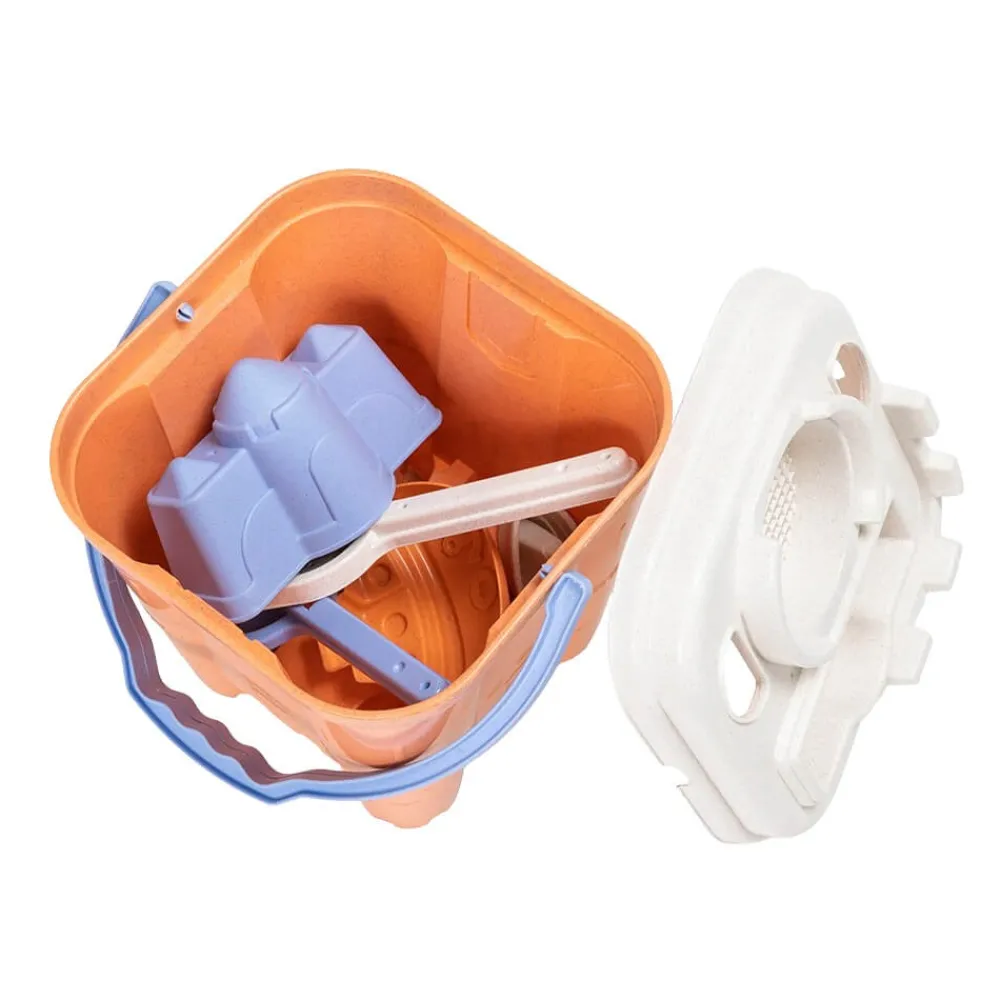 HAPE Juego de cubos de playa de 6 piezas fabricado con material verde