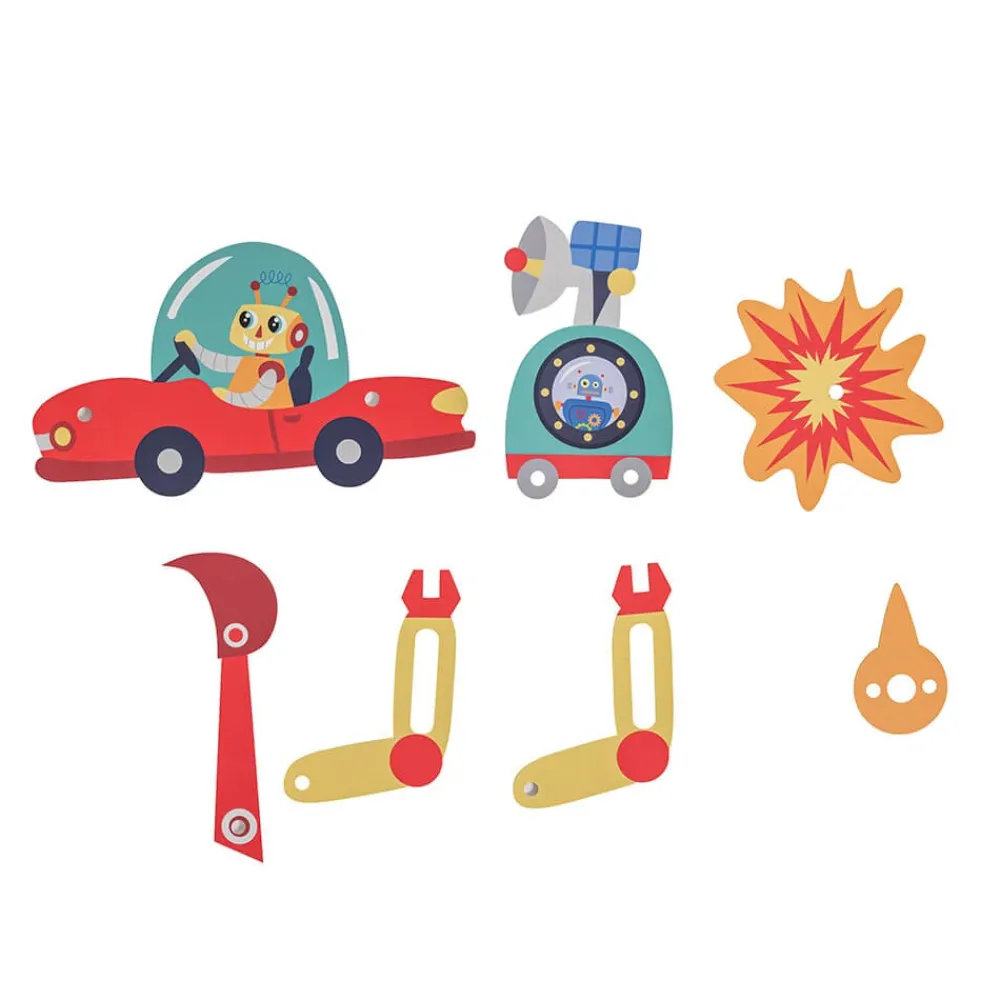 EUREKAKIDS Juego de engranajes con clavijas y formas de cartón - Dynamics Gears