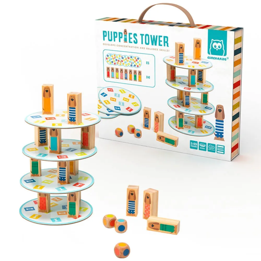 EUREKAKIDS Juego de estrategia Puppies Tower