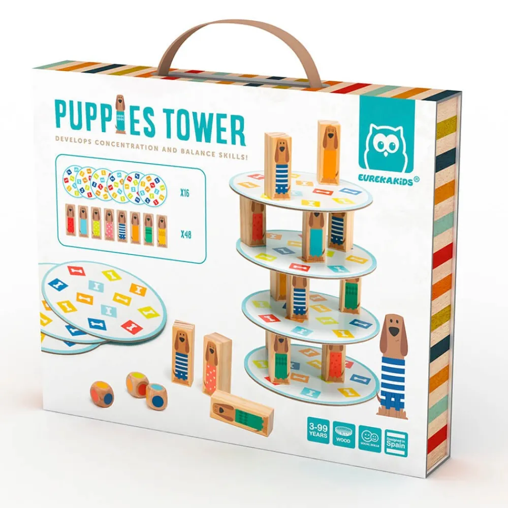 EUREKAKIDS Juego de estrategia Puppies Tower