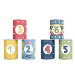EUREKAKIDS Juego de latas para practicar la puntería – Tribal Tin Can Alley