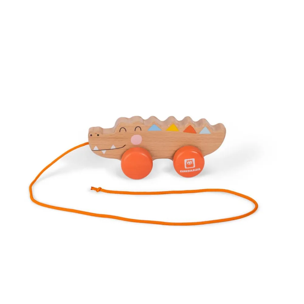 EUREKAKIDS Juguete arrastrable de madera - Cocodrilo