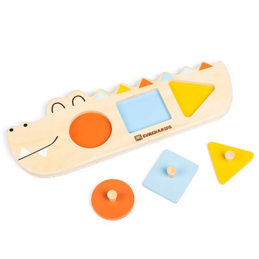 EUREKAKIDS Juguete encajable de madera - Cocodrilo