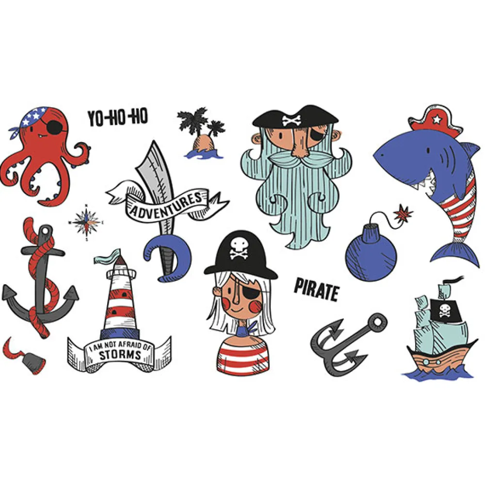 EUREKAKIDS Kit tatuajes pirata