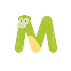 EUREKAKIDS Letra de madera M animales