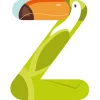 EUREKAKIDS Letra de madera Z Animales