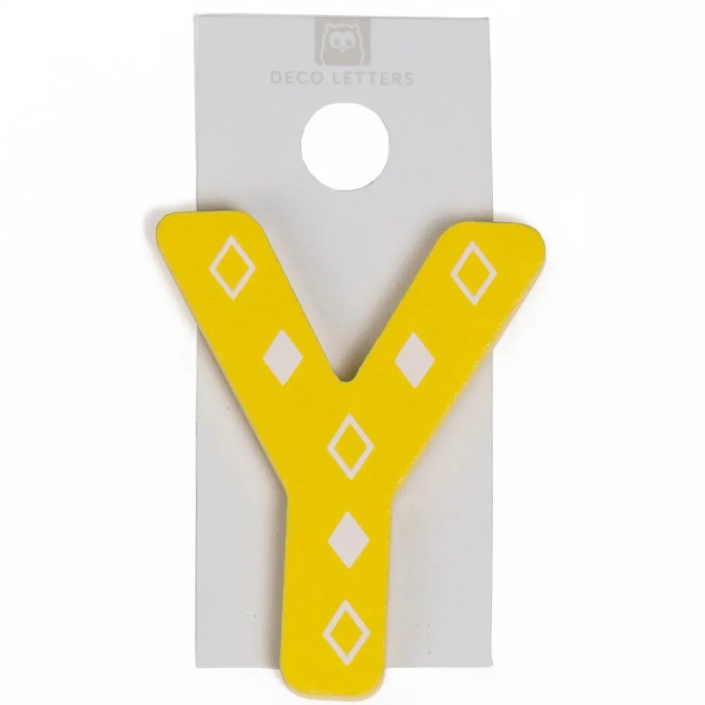 EUREKAKIDS Letra decorativa adhesiva de madera Y