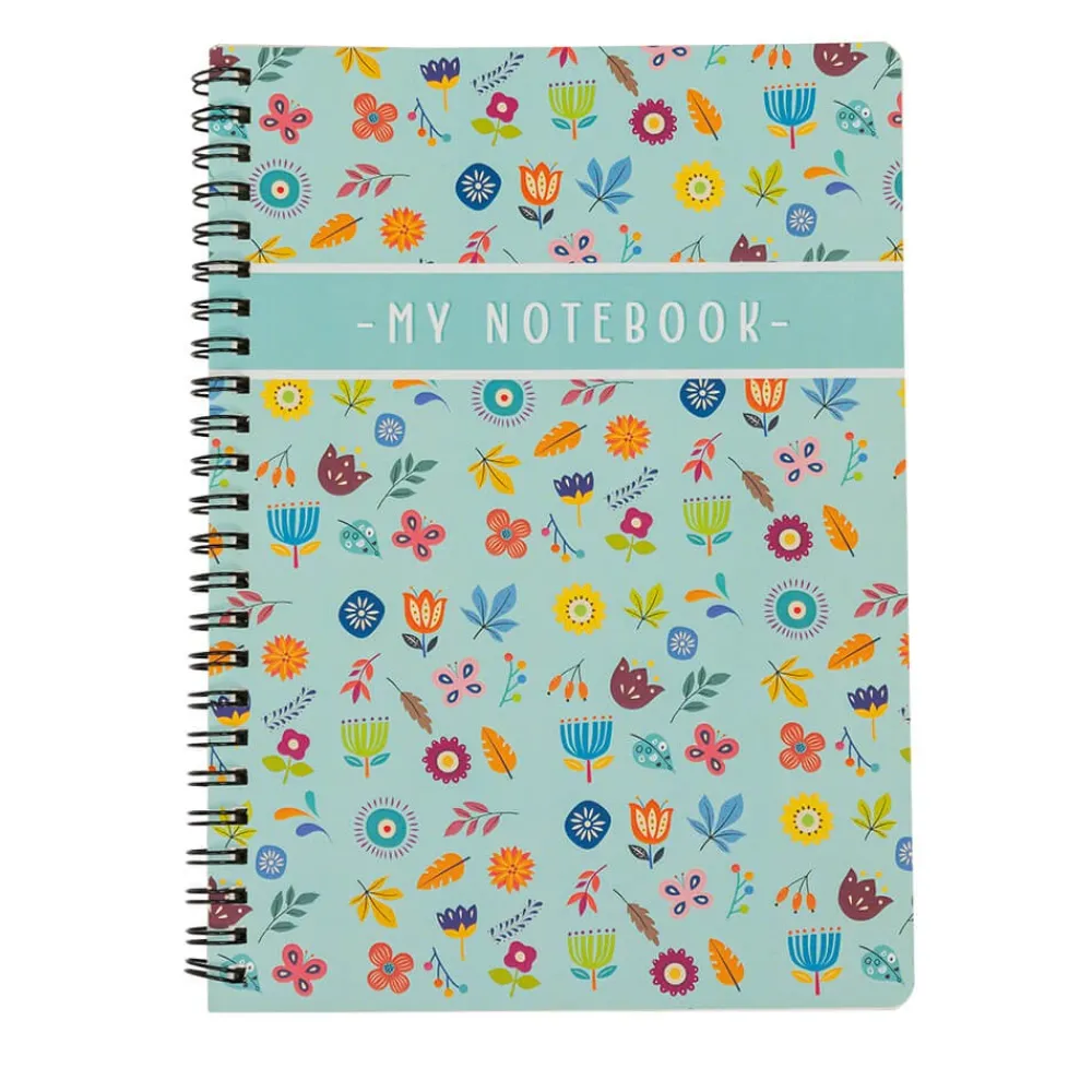 EUREKAKIDS Libreta A5 pautada con diseño de flores