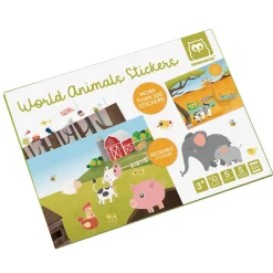 EUREKAKIDS Libro de pegatinas reutilizables – World Animals Stickers