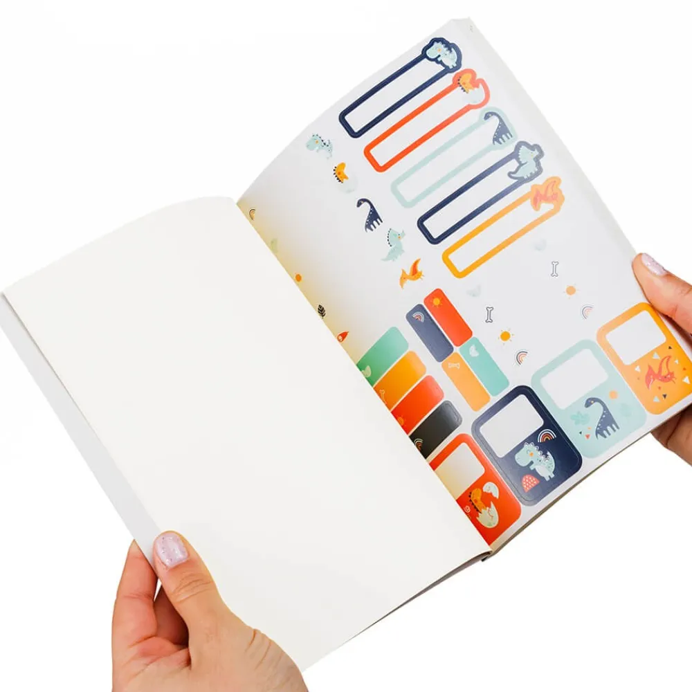 EUREKAKIDS Libro de pegatinas y notas autoadhesivas con diseño de dinosaurios