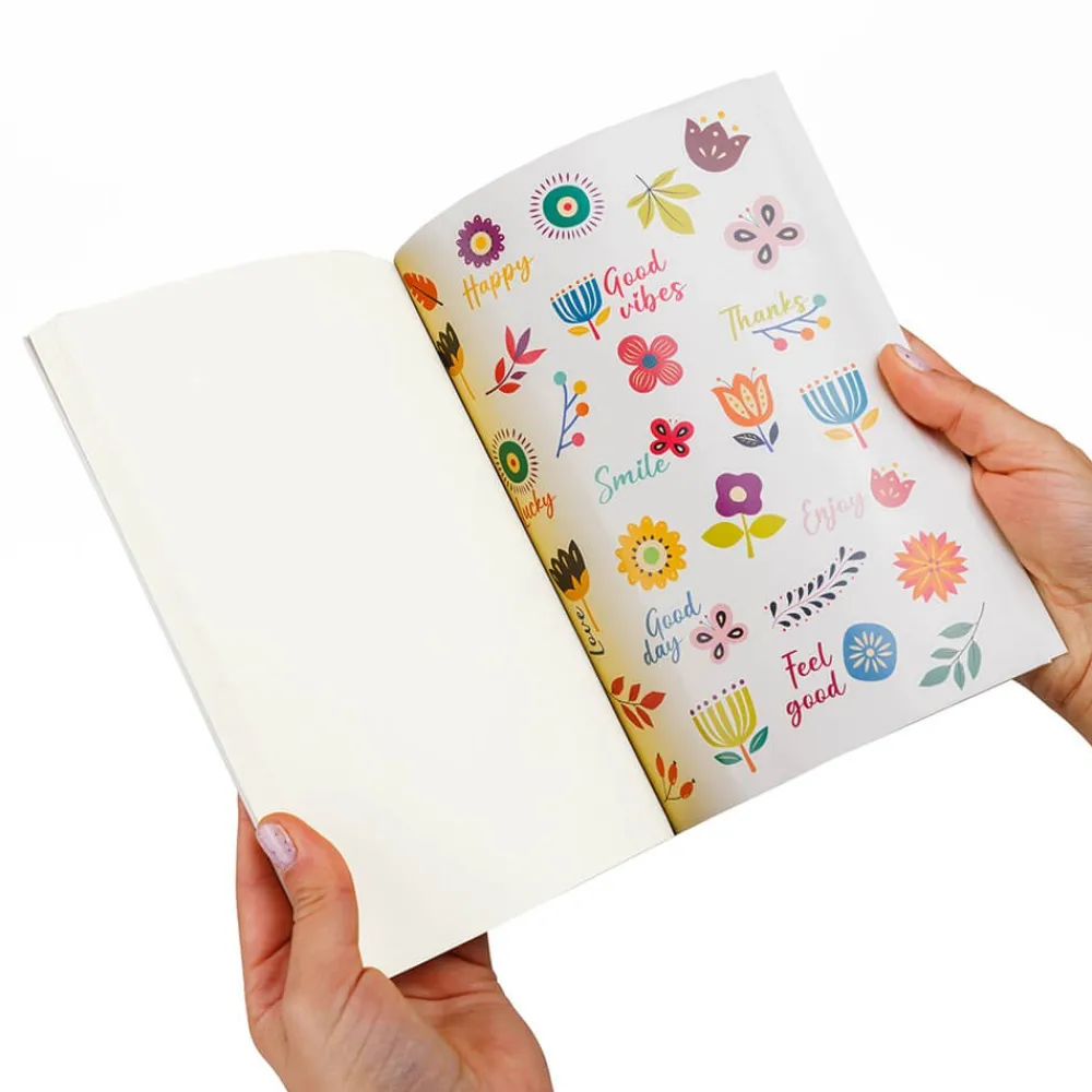 EUREKAKIDS Libro de pegatinas y notas autoadhesivas con diseño de flores