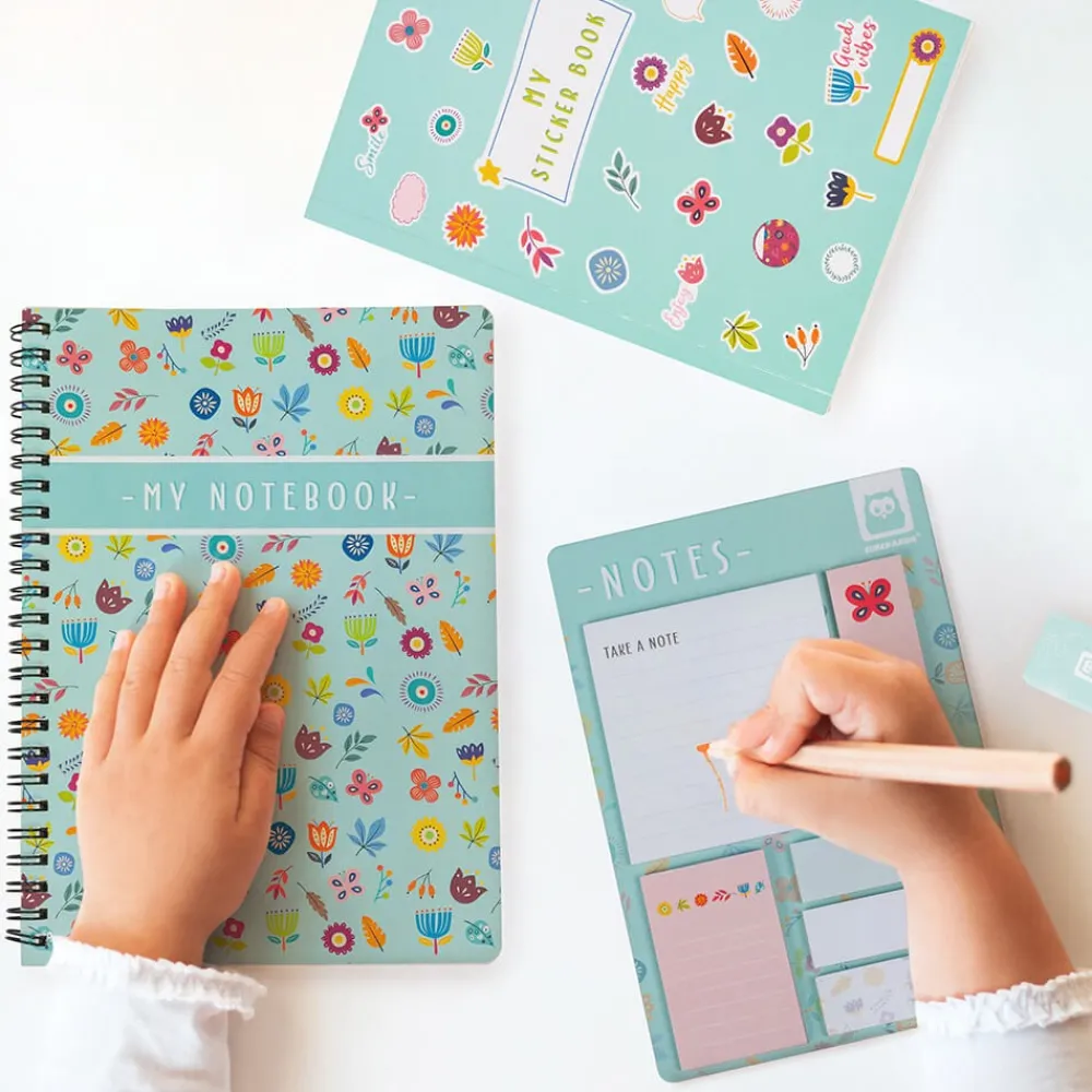 EUREKAKIDS Libro de pegatinas y notas autoadhesivas con diseño de flores