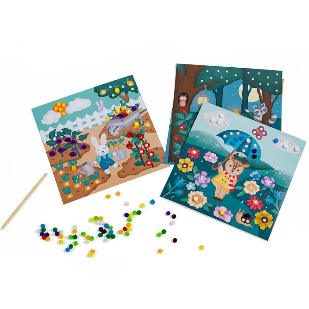 EUREKAKIDS Láminas creativas para decorar con pompones – Deco Pompons