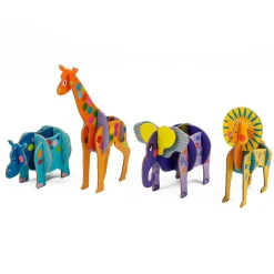 EUREKAKIDS Láminas para construir animales 3D de cartón – Jungle Animals