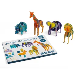 EUREKAKIDS Láminas para construir animales 3D de cartón – Jungle Animals