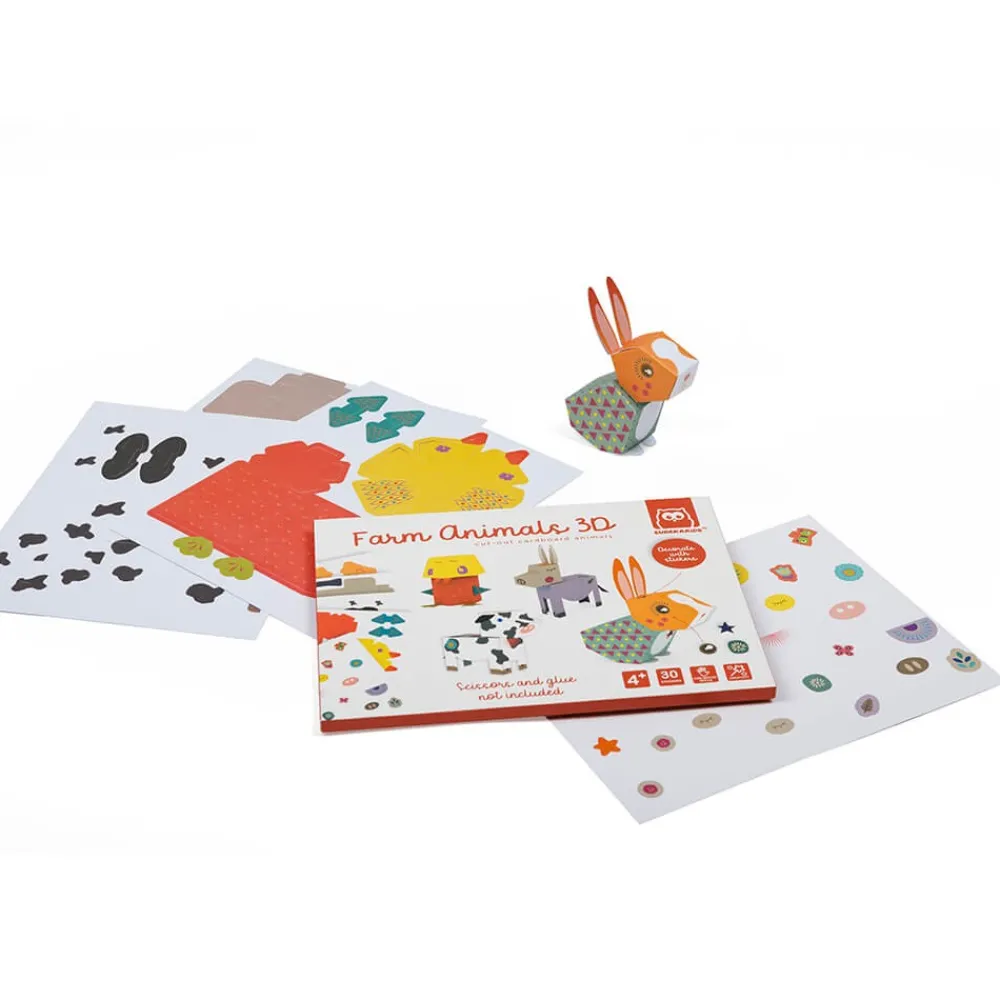 EUREKAKIDS Láminas para construir animales 3D de cartón – Farm Animals