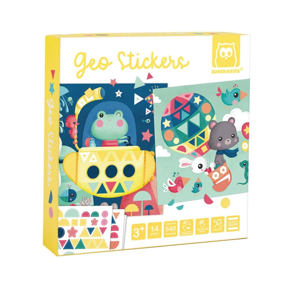 EUREKAKIDS Láminas para decorar con pegatinas geométricas – Geo Stickers