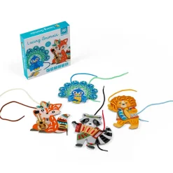 EUREKAKIDS Láminas para trazar con hilos de colores – Lacing Animals