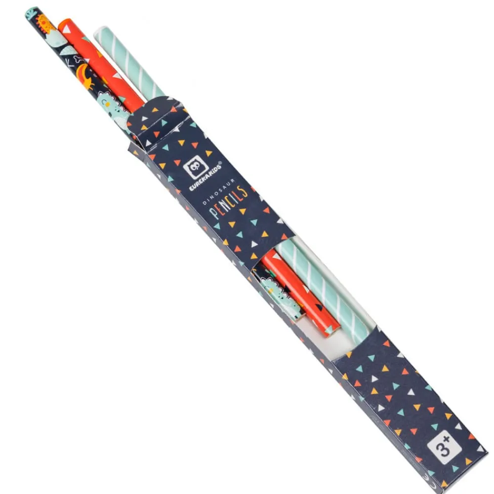EUREKAKIDS Lápices de madera con diseño de dinosaurios