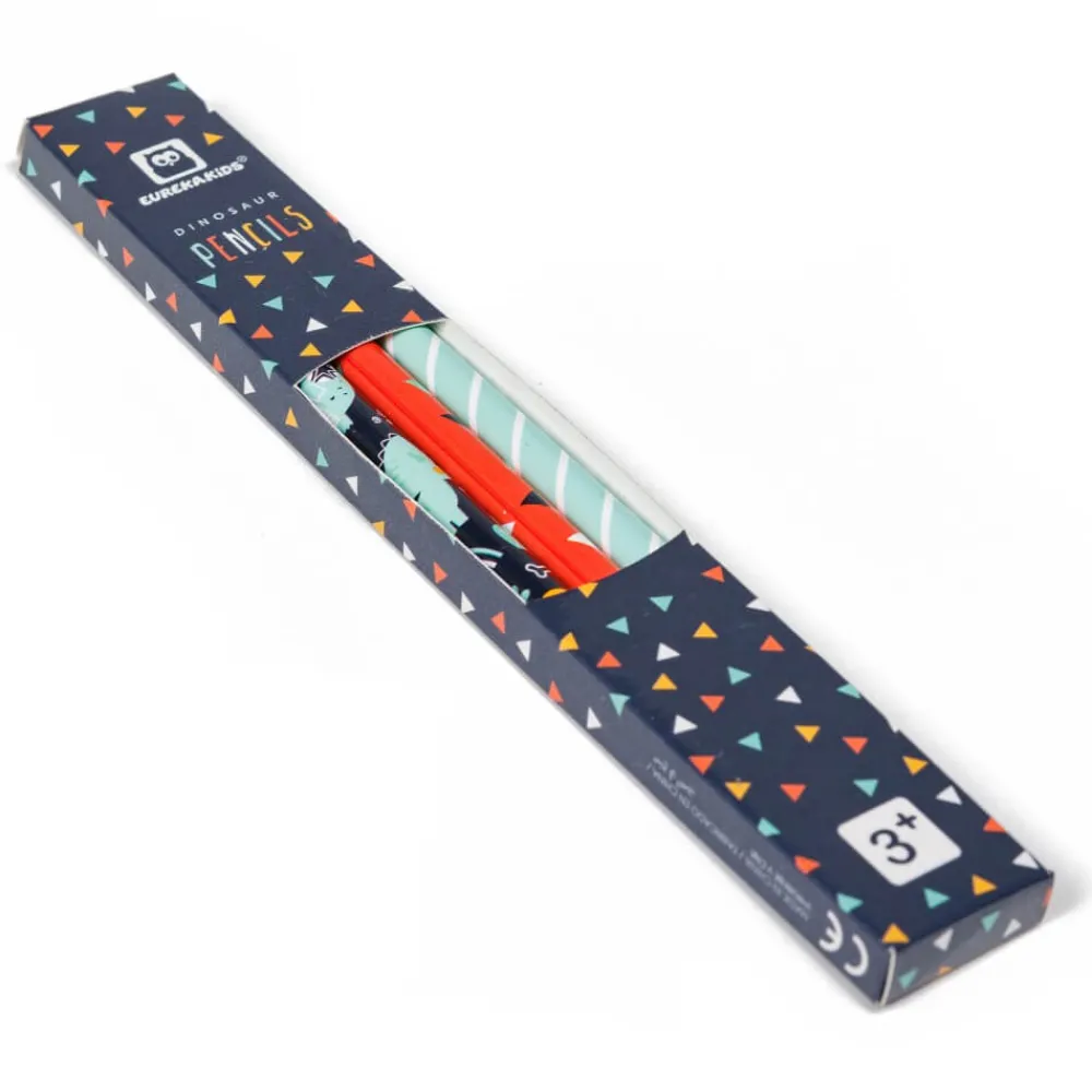 EUREKAKIDS Lápices de madera con diseño de dinosaurios