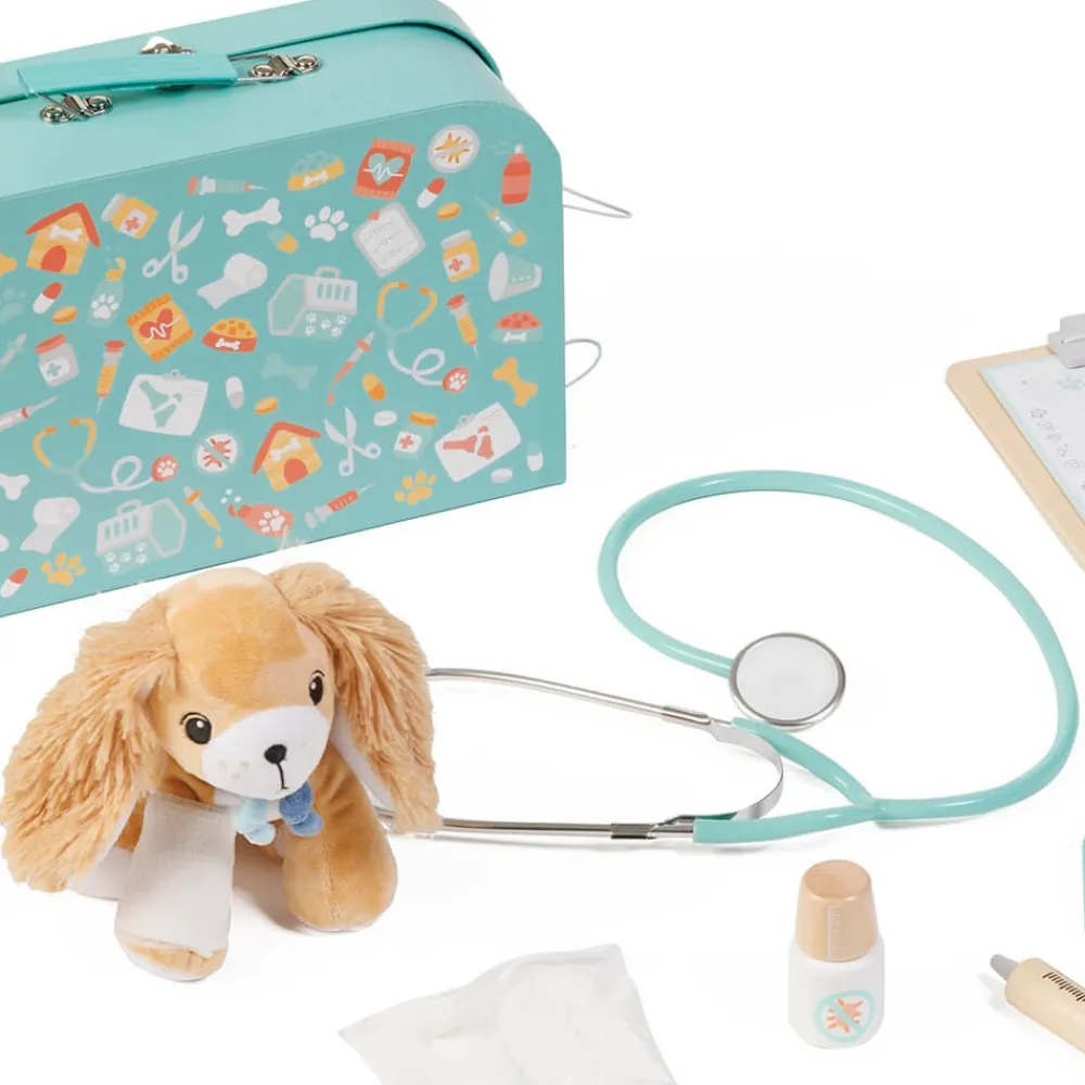 EUREKAKIDS Maletín profesional de juguete con 14 accesorios - Veterinario