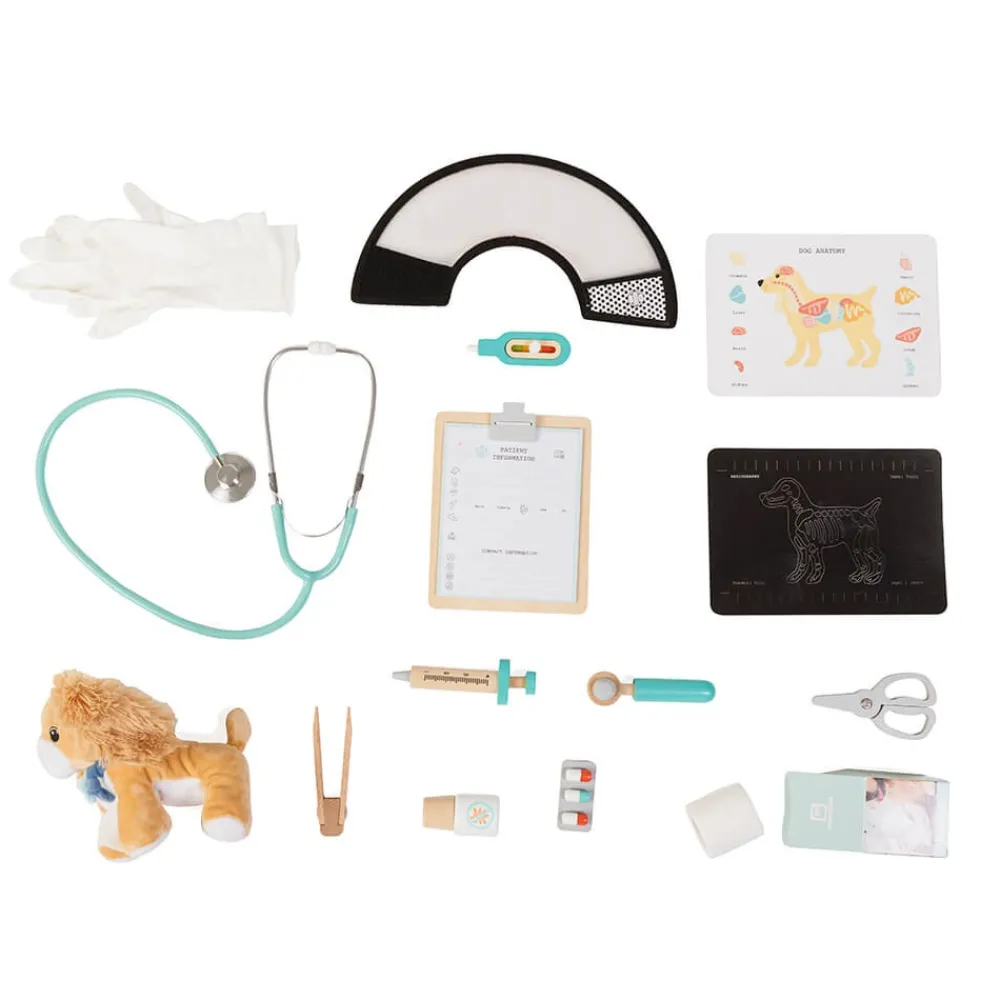 EUREKAKIDS Maletín profesional de juguete con 14 accesorios - Veterinario