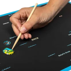 EUREKAKIDS Mapa animales del mundo para rascar Scratch Art