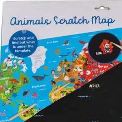 EUREKAKIDS Mapa animales del mundo para rascar Scratch Art