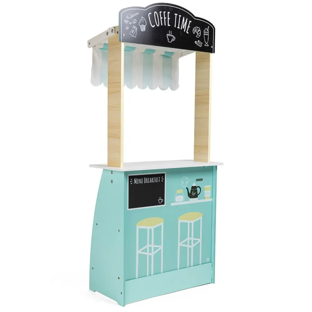 EUREKAKIDS Mercadito de madera y salón para tomar el café