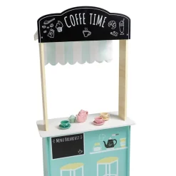 EUREKAKIDS Mercadito de madera y salón para tomar el café