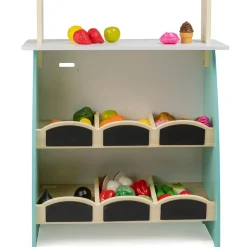 EUREKAKIDS Mercadito de madera y salón para tomar el café