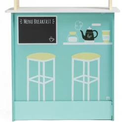 EUREKAKIDS Mercadito de madera y salón para tomar el café